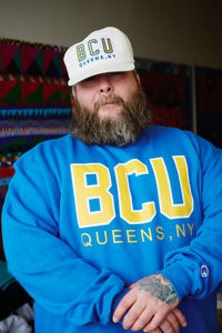 BLUE CHIPS UNIVERSITY "BCU" WHITE CORDUROY HAT